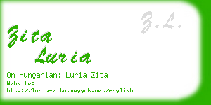 zita luria business card